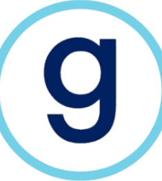 a blue g in a light blue circle